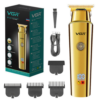 Γνήσιο σετ επαναφορτιζόμενης μηχανής κοπής τρίχας σώματος VGR Professional Electric Hair Trimmer Cordless Beard & Hair Clipper for Men