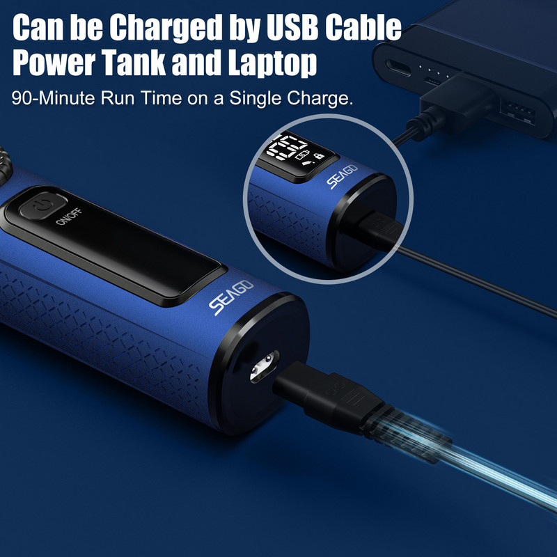 Seago Electric Cordless Hair Clipper Machine Επαγγελματική κουρευτική μηχανή για άνδρες με επαναφορτιζόμενη οθόνη LCD πλήρες σετ