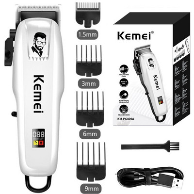 Kemei Electric Hair Clipper Hair Cut Wireless Trimmer Men Professional Clipper Machine Rechargeable Hair Cut Barber 809A PG