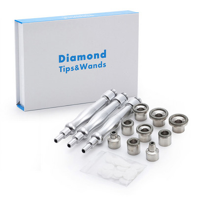 Beauty Star Diamond Mikrodermabrázió Dermabráziót helyettesítő kiegészítők 3 pálca 9 tipp az arc peelinghez Arc bőrápolás