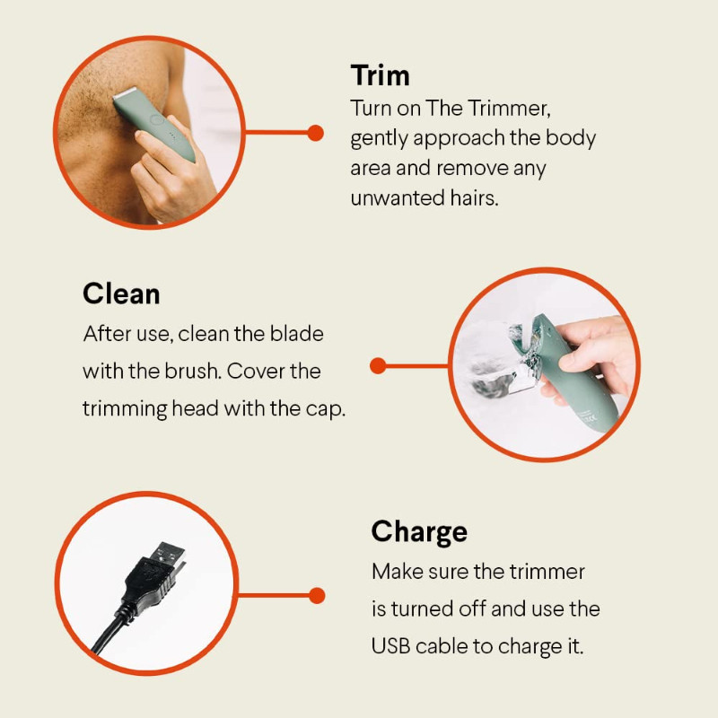 Trimer za kosu za muškarce, trimer ispod remena napravljen za muškarce, tri dosadne dlake bez napora, vodootporan aparat za brijanje na preponama, USB punjenje