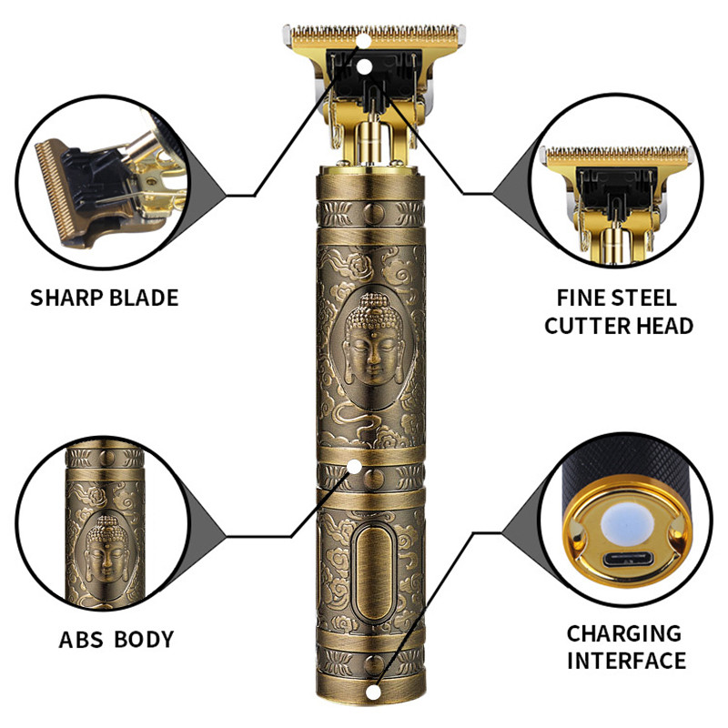 Vintage T9 električni trimer za muškarce, bežični aparat za šišanje, profesionalni aparat za brijanje, stroj za šišanje brade, brijač, punjivi