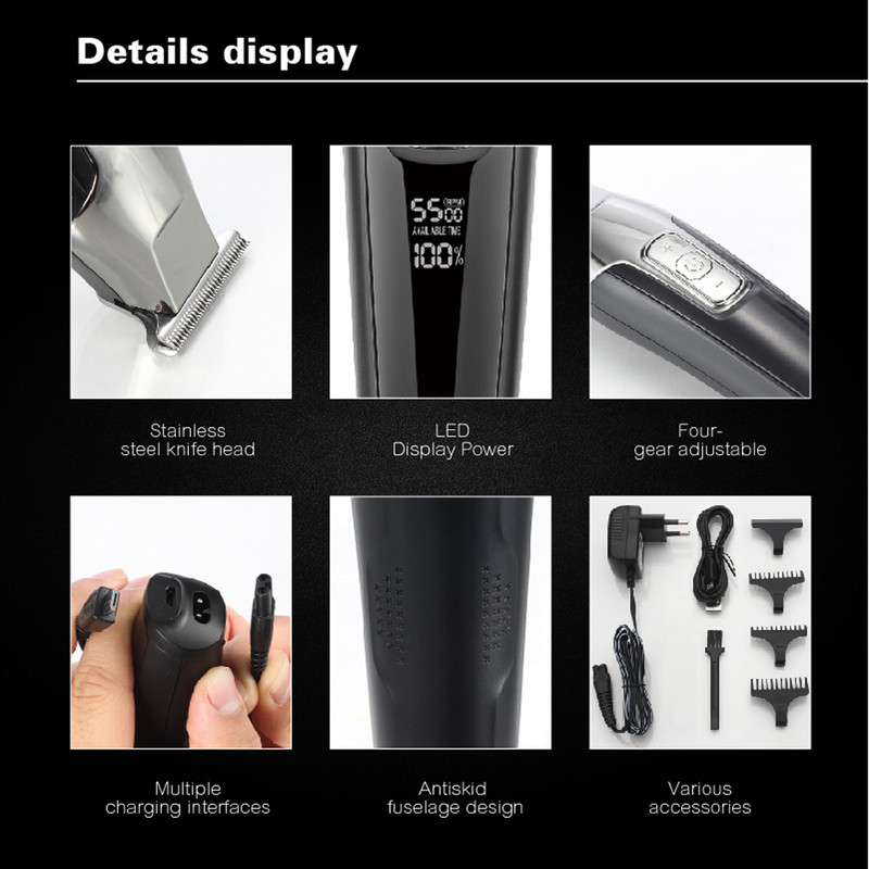 WMARK C24-HC11 4 BRZINE Trimer za šišanje detalja kose za bradu Automobilski aparat za šišanje Električno šišanje Rezanje brijača T-široka oštrica