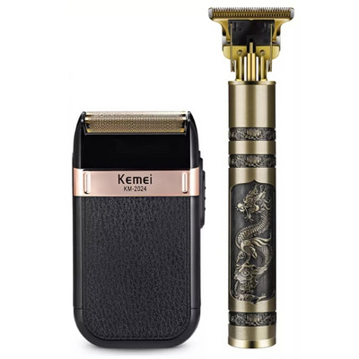 Mașină de tuns profesională pentru frizerie, reîncărcabilă, mașină de tuns cu finisaj, mașină de tuns barba aparat de ras fără fir cu fir