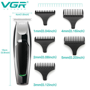 VGR Hair Trimmer Professional Hair Clipper Ασύρματο μηχάνημα κοπής μαλλιών Επαναφορτιζόμενη ηλεκτρική μηχανή ξυρίσματος 0mm για άνδρες V-030