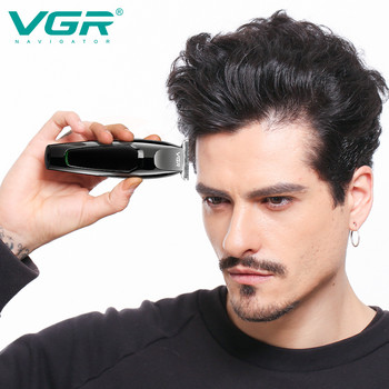 VGR Hair Trimmer Professional Hair Clipper Ασύρματο μηχάνημα κοπής μαλλιών Επαναφορτιζόμενη ηλεκτρική μηχανή ξυρίσματος 0mm για άνδρες V-030