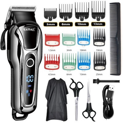 Kemei novi aparat za šišanje, profesionalni aparat za šišanje, muški aparat za šišanje, električni trimer, aparat za šišanje s LCD zaslonom