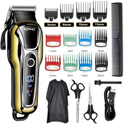 Kemei novi aparat za šišanje, profesionalni aparat za šišanje, muški aparat za šišanje, električni trimer, aparat za šišanje s LCD zaslonom