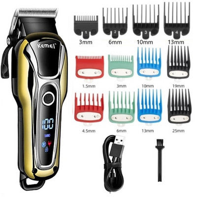 Kemei novi aparat za šišanje, profesionalni aparat za šišanje, muški aparat za šišanje, električni trimer, aparat za šišanje s LCD zaslonom