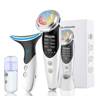 7in1RF&EMS masažer za lice 2+1 set Lifting Beauty LED boje kože lica Led masažer za lice i vrat Photon Therapy Wrinkle Removal