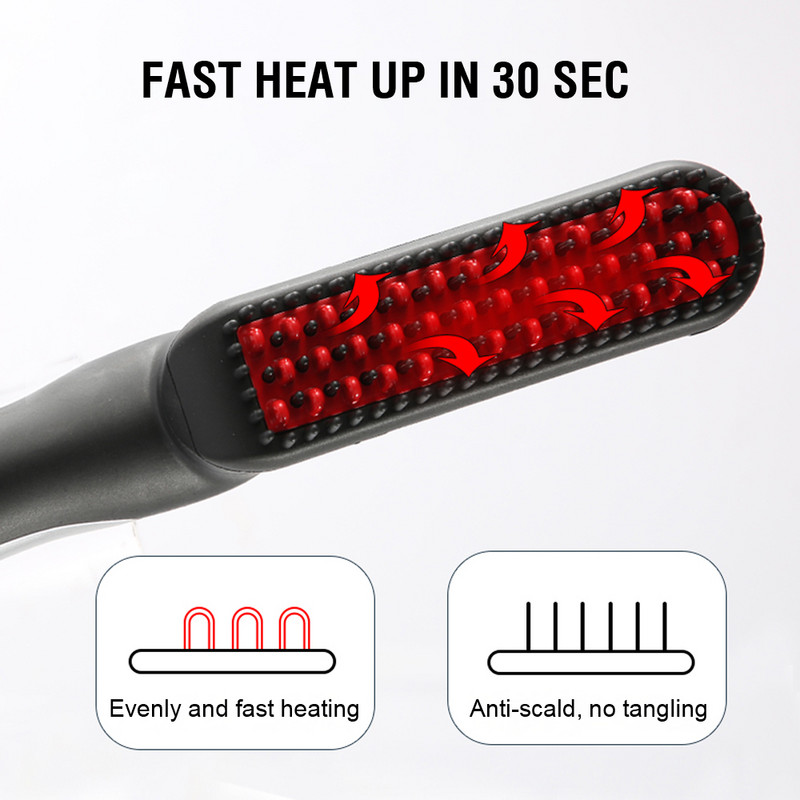 Četka za ravnanje kose Električno brzo zagrijavanje Sklopivi češalj za ravnanje kose protiv opekotina Četka za oblikovanje kose Alati za uljepšavanje
