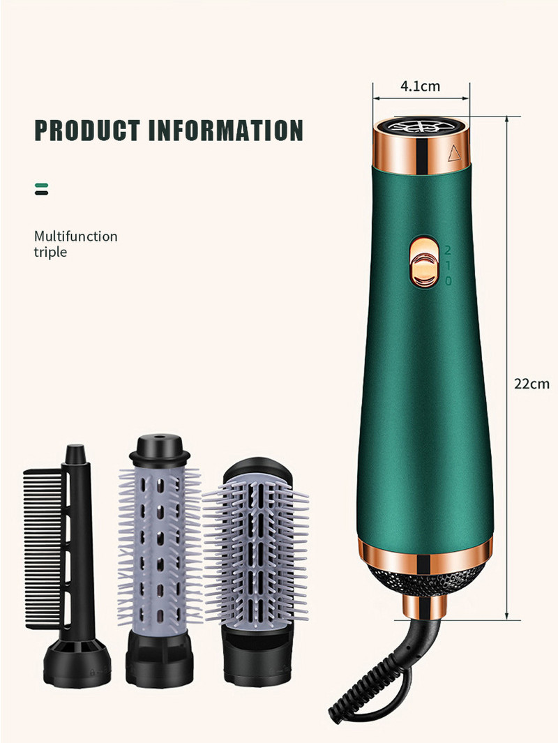 3 u 1 Četke za sušilo za kosu Električno puhanje Rotirajući češalj s toplim zrakom Za uvijače Upravljač za kosu Profesionalni stilizator kose s negativnim ionima