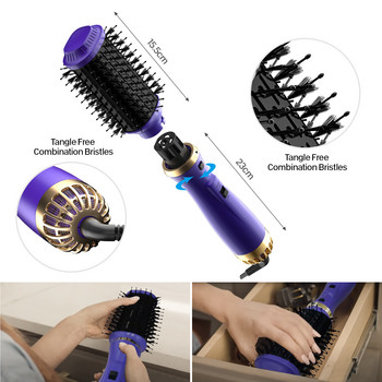 Στεγνωτήρας μαλλιών One Step Mini Hot Air Brush Styler & Volumizer Hair Straightener Roller Comb Roller Electric Ion Blow Dryer Brush