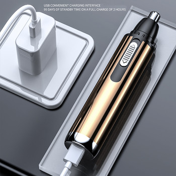 Ηλεκτρική κουρευτική μηχανή αυτιού μύτης για φόρτιση USB Εύχρηστη αποσπώμενη πλενόμενη συσκευή αφαίρεσης μαντρών με βούρτσα καθαρισμού μπλε