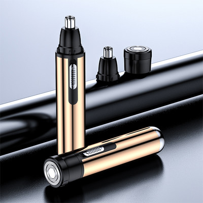 Električni trimer za nos, uho, USB punjenje, praktičan, odvojivi perivi uređaj za uklanjanje dlačica s četkom za čišćenje, plava