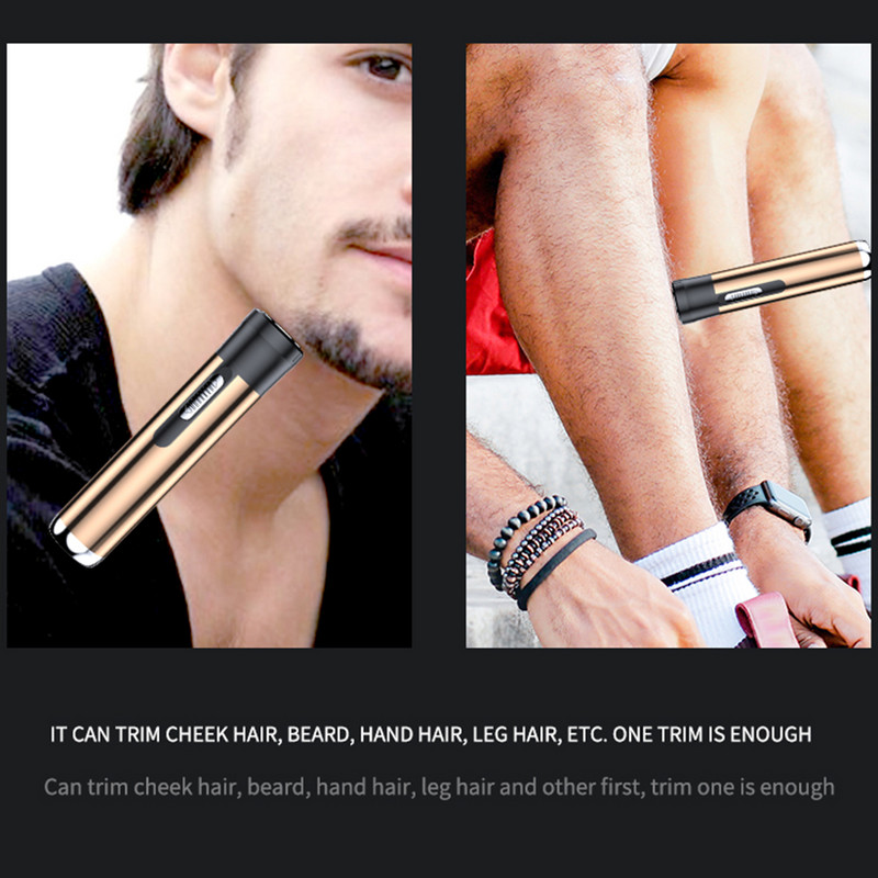 Električni trimer za nos, uho, USB punjenje, praktičan, odvojivi perivi uređaj za uklanjanje dlačica s četkom za čišćenje, plava