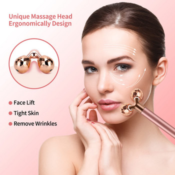 Face Massager Roller Electric 3D Roller and Facial Pulse T Shape Kit Massager Arm Eye Nose Massager Skin Care Tools