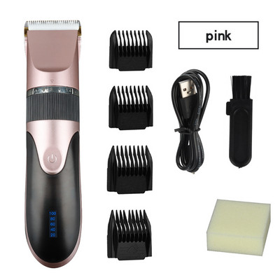 Profesionali plaukų kirpimo mašinėlė vyrams permatoma plaukų kirpimo mašinėlė LED elektrinė barzdos kirpimo mašinėlė, įkraunama USB plaukų kirpimo mašinų rinkinys