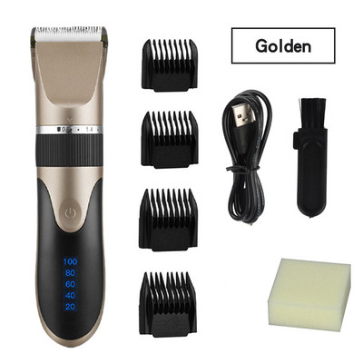 Profesionali plaukų kirpimo mašinėlė vyrams permatoma plaukų kirpimo mašinėlė LED elektrinė barzdos kirpimo mašinėlė, įkraunama USB plaukų kirpimo mašinų rinkinys