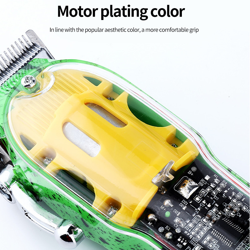 Profesionali plaukų kirpimo mašinėlė vyrams permatoma plaukų kirpimo mašinėlė LED elektrinė barzdos kirpimo mašinėlė, įkraunama USB plaukų kirpimo mašinų rinkinys