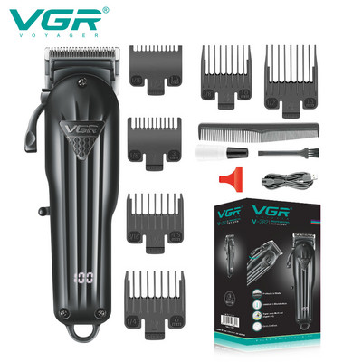 VGR Clipper juukselõikusmasin Elektriline juukselõikur Professionaalne juukselõikur Juhtmeta trimmer meestele digitaalne ekraan V-282
