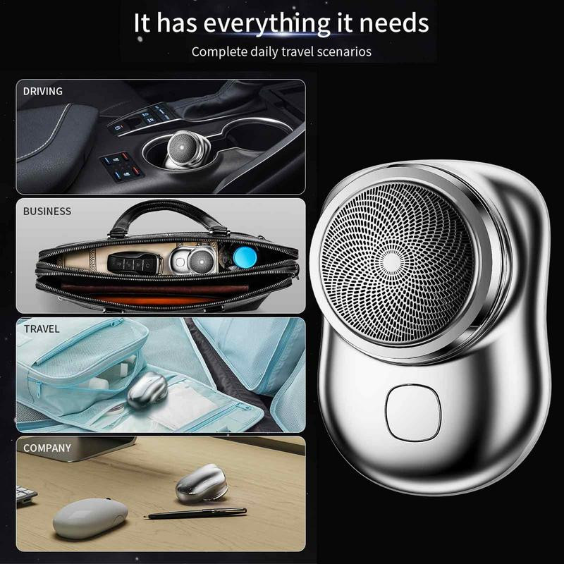 Kišeninio dydžio nešiojamas plaunamas mini elektrinis skustuvas Type-c Greitai įkraunamas kišeninis skustuvo folijos skustuvai plaukų kirpimo mašinėlė vyrams, moterims