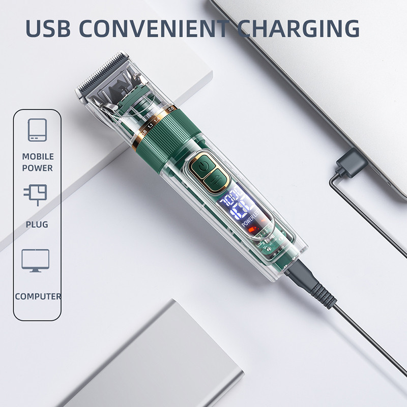 0 MM erős professzionális hajvágó RPO férfi pengéjű elektromos vágó újratölthető fodrász hajvágó szakállvágó borotvagép