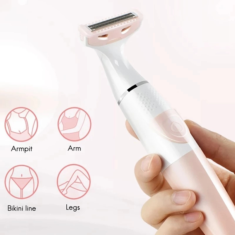 Elektromos női borotva borotva arc test láb kar hát bikini trimmer Lnap mosható AA elem típusú szőrtelenítő borotvagép