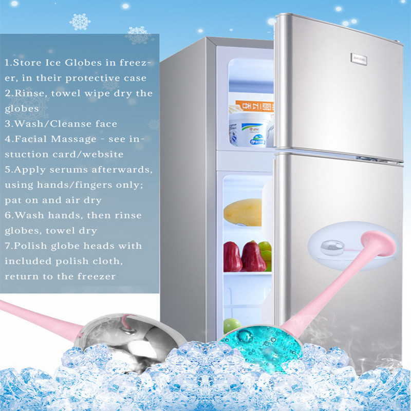 Globuri de gheață faciale Globuri de spa faciale criogenice de răcire din oțel inoxidabil pentru masaj anti-îmbătrânire pentru ochi Instrument de îngrijire a pielii pentru îngrijirea frumuseții