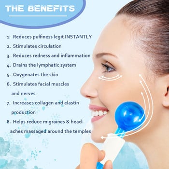 2 ΤΕΜ. Ice Facial Roller Ball Face Cooling Ice Globe για ερυθρότητα Καταπραϋντική ανακούφιση κόλπων από πονοκέφαλο Relief Εργαλείο περιποίησης δέρματος Εργαλείο μασάζ ματιών