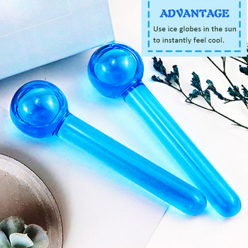 2 ΤΕΜ. Ice Facial Roller Ball Face Cooling Ice Globe για ερυθρότητα Καταπραϋντική ανακούφιση κόλπων από πονοκέφαλο Relief Εργαλείο περιποίησης δέρματος Εργαλείο μασάζ ματιών