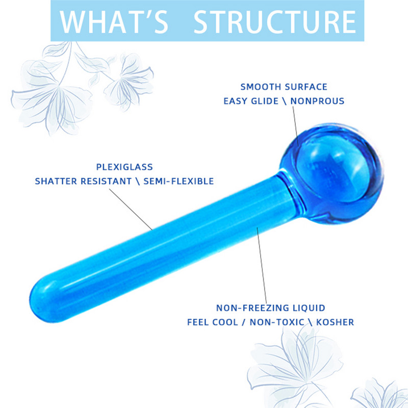 Glob de gheață pentru răcire facială, 2 bucăți, pentru roșeață, calmant, ameliorarea sinusurilor, ameliorarea durerilor de cap, instrument de îngrijire a pielii, masaj pentru ochi