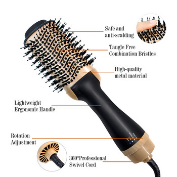 Електрическа едностепенна сешоар четка 3 в 1 гребен гореща преса за коса въздушна четка изправяне на коса маша гребен инструменти за оформяне на коса