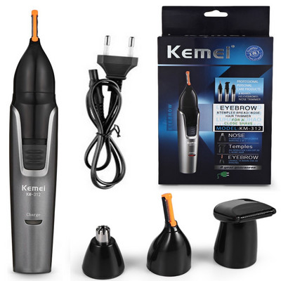 Kemei 3в1 акумулаторен тример за нос тример за брада за мъже микробръсначка вежди тример за косми в носа за нос и уши KM-312