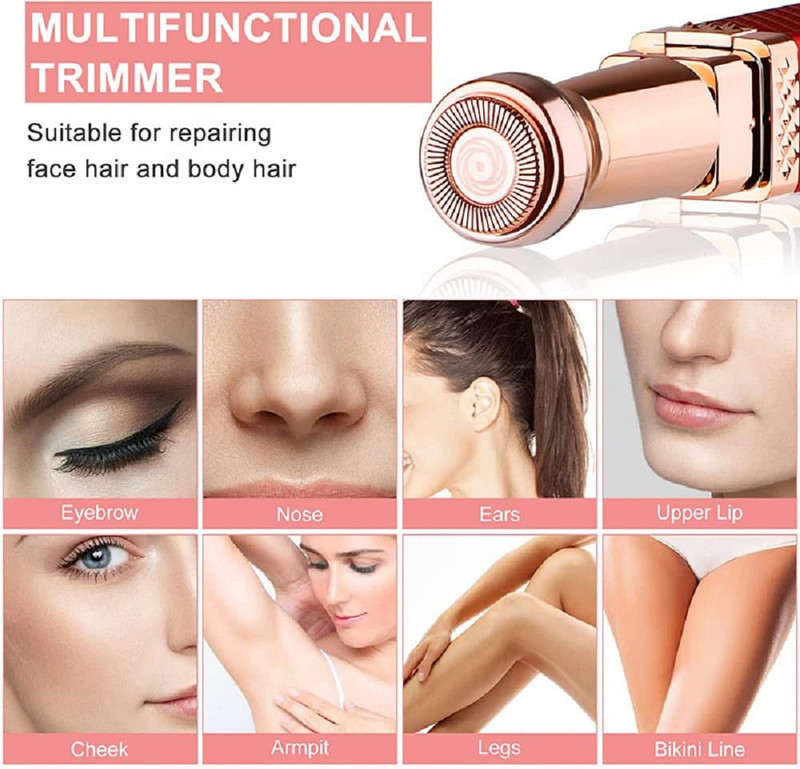 Ženski trimer za obrve 2 u 1 Električni depilator za lice USB punjivi trimer za dlačice u nosu Privatni praktični aparat za brijanje ispod pazuha