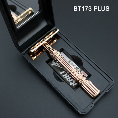 BAILI sidabrinis arba auksinis skustuvas veidui, dviejų ašmenų vyriškas apsauginis skustuvas, cinko lydinio skustuvas Komplekte su 1 dėžute RINKINYS / DALYS NAUJA