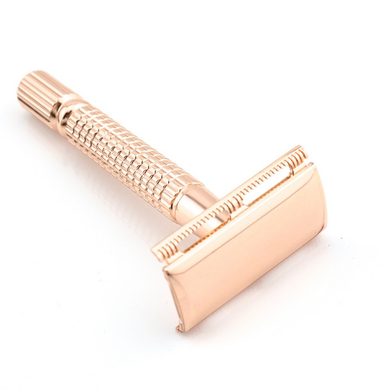 BAILI sidabrinis arba auksinis skustuvas veidui, dviejų ašmenų vyriškas apsauginis skustuvas, cinko lydinio skustuvas Komplekte su 1 dėžute RINKINYS / DALYS NAUJA