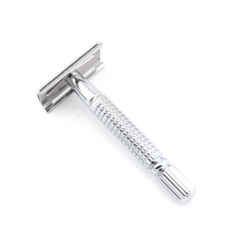 BAILI sidabrinis arba auksinis skustuvas veidui, dviejų ašmenų vyriškas apsauginis skustuvas, cinko lydinio skustuvas Komplekte su 1 dėžute RINKINYS / DALYS NAUJA