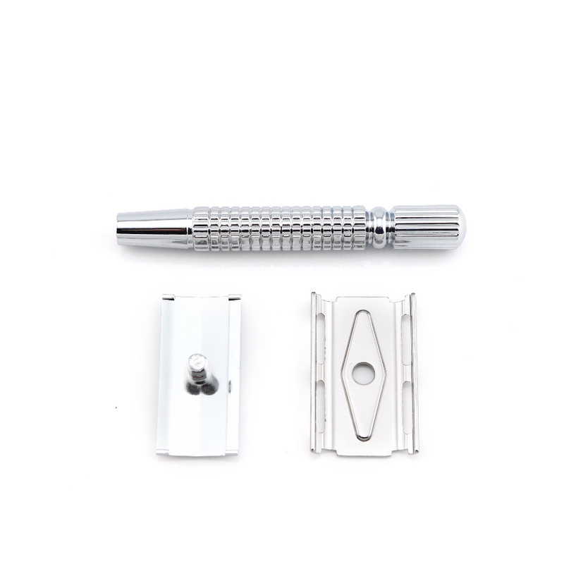 BAILI sidabrinis arba auksinis skustuvas veidui, dviejų ašmenų vyriškas apsauginis skustuvas, cinko lydinio skustuvas Komplekte su 1 dėžute RINKINYS / DALYS NAUJA