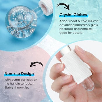 1 ζεύγος Facial Globes Cooling Roller Ball για Μασάζ ματιών προσώπου Beauty Hockey Ice Energy Crystal Ball Water Wave Συσκευή περιποίησης δέρματος