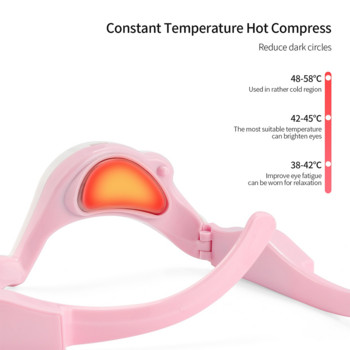 Ηλεκτρική μάσκα μασάζ ματιών με θερμή συμπίεση EMS Γυαλιά χαλάρωσης ματιών μειώνουν τους μαύρους κύκλους κατά των ρυτίδων Αφαίρεση σακουλών ματιών