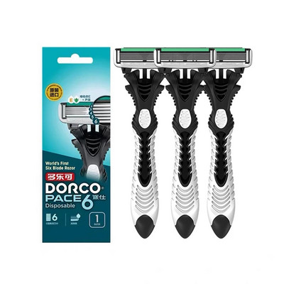 10 бр. New Pro DORCO Pace 6 остри бръсначи за мъже Самобръсначки Мъжки бръсначи за еднократна употреба Безопасни бръсначи