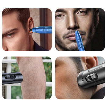 Ηλεκτρική ξυριστική μηχανή κουρευτικής μύτης Φορητή επαναφορτιζόμενη USB μηχανή κοπής αυτιών μύτης Αδιάβροχη ανθεκτική κουρευτική για γένια Περιποίηση προσώπου για άνδρες