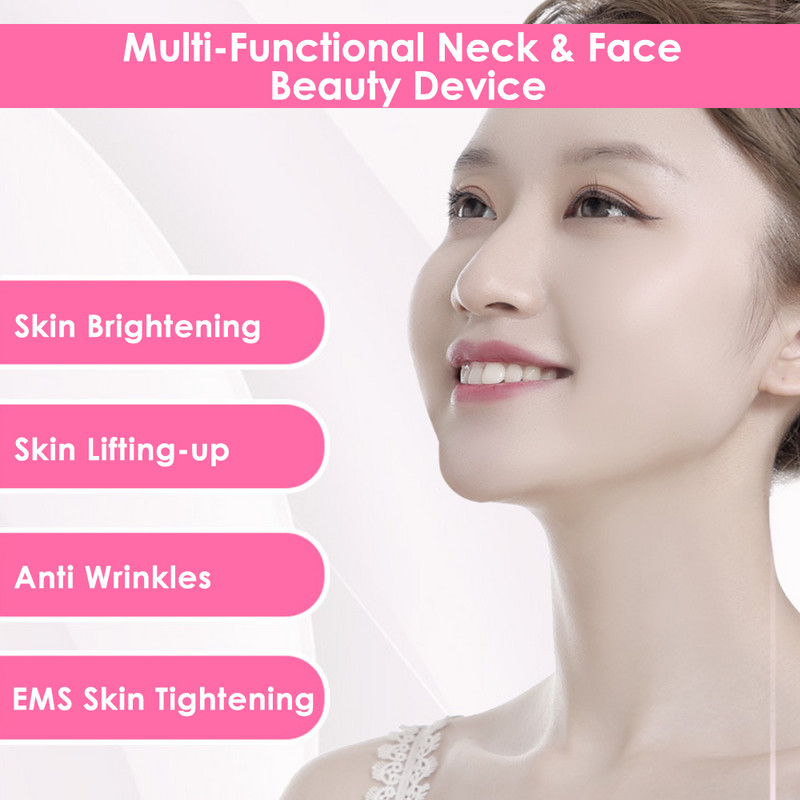 EMS Neck Anti-Wrinkle Face Lifting Beauty Prietaisai LED fotonų terapija Odą stangrina veido masažuokliai Dvigubo smakro šalinimo įrankiai