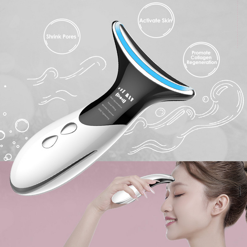 EMS Neck Anti-Wrinkle Face Lifting Beauty Prietaisai LED fotonų terapija Odą stangrina veido masažuokliai Dvigubo smakro šalinimo įrankiai
