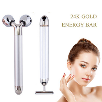 Μασάζ προσώπου 24 καρατίων Energy Beauty Bar Face Massager 3D Roller Electric Sonic Energy & T Shape Arm Eye Eye Head Massager Face Lift