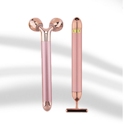 24k Gold Energy Beauty Bar Masaj facial Facial Roller 3D Electric Sonic Energy & T Shape Brat Ochi Nas Cap Masaj Lifting facial