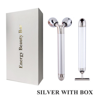 24k Gold Energy Beauty Bar arcmasszírozó 3D görgős elektromos Sonic Energy & T alakú kar Szem Orr Fej Masszírozó Arc lift