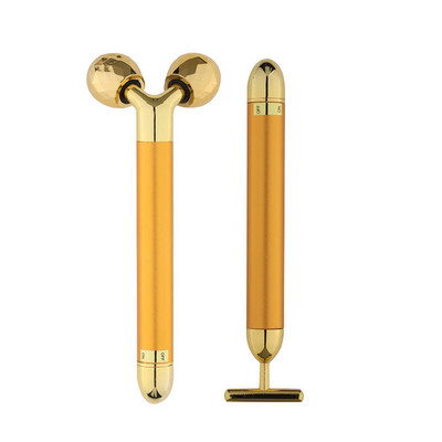 24k Gold Energy Beauty Bar arcmasszírozó 3D görgős elektromos Sonic Energy & T alakú kar Szem Orr Fej Masszírozó Arc lift