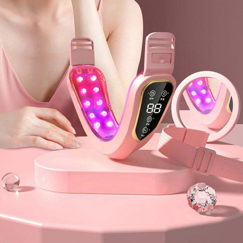 1db Arcmasszírozó LED fotonterápiás arc karcsúsító arc arc arc dupla vibrációs eszközök lift arc V-alakú lift L7U5
